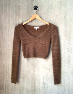 Brown Fuzzy Two-piece Set