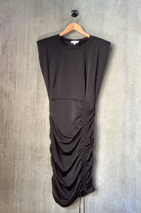 Shoulder Pad Black Dress